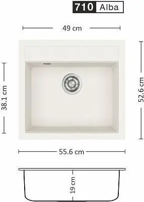 Eurolux IMPULSE 556 SI Композитна мивка за вграждане
