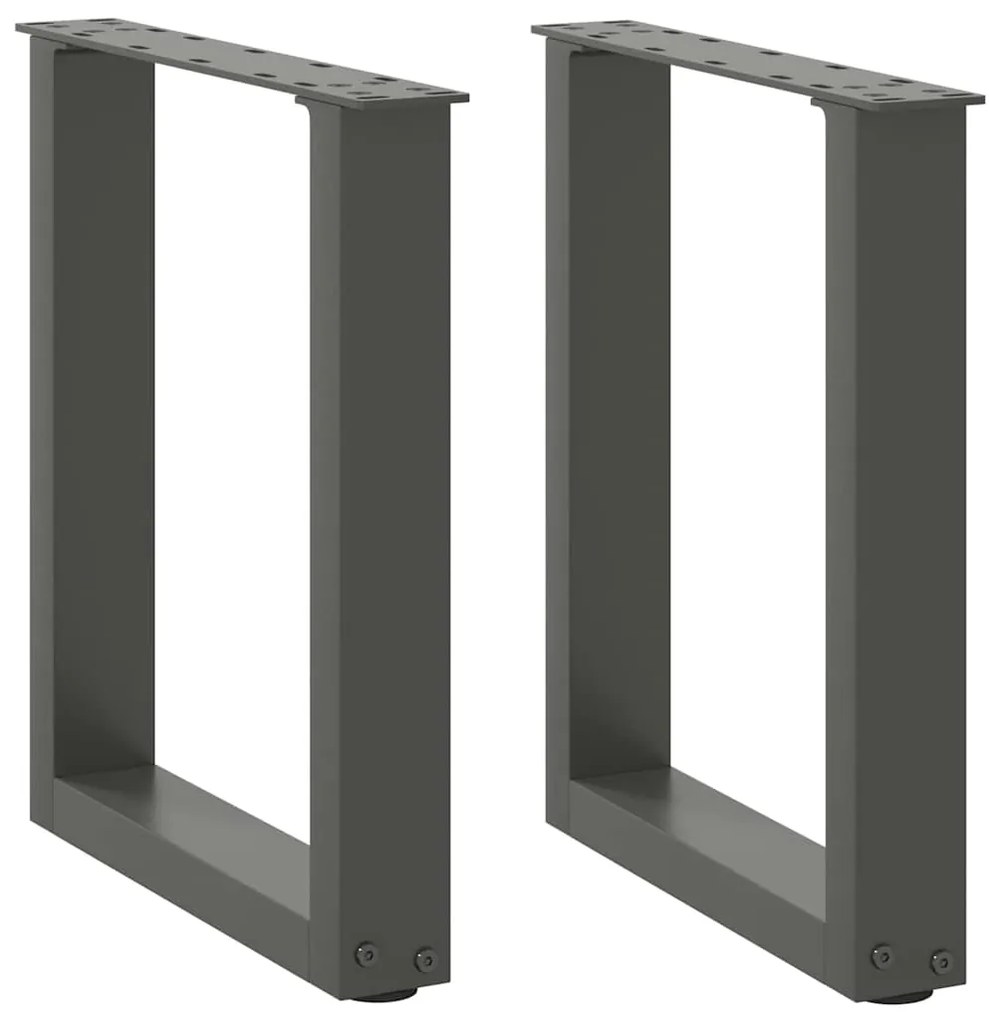 4013154 vidaXL Крака за масичка за кафе, U-образни, 2 бр., антрацит, 38 x (42-43) см, стомана
