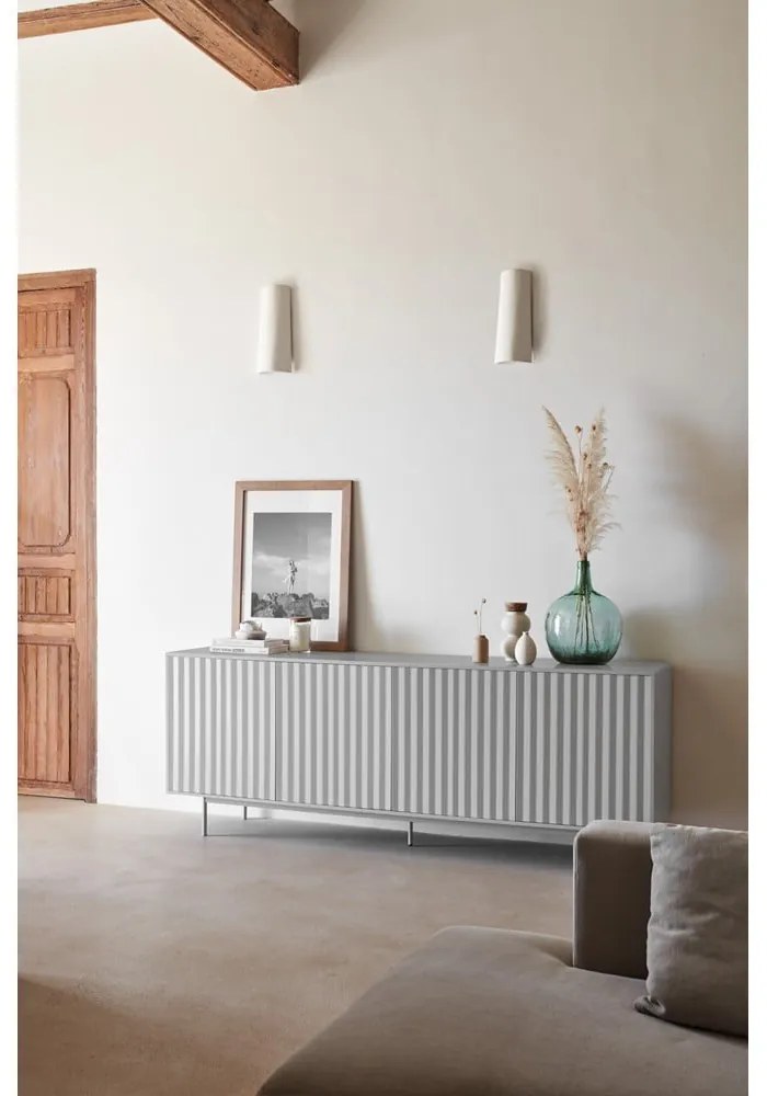 Сив нисък скрин 211x80 cm Sierra – Teulat