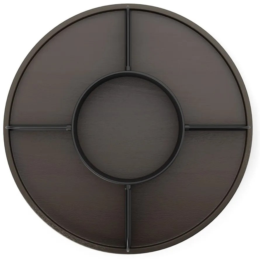 Черен въртящ се дървен органайзер за козметика за баня Bellwood – Umbra