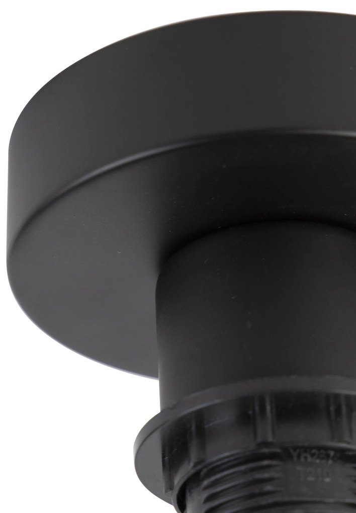 Таванна лампа с памучен абажур черен със злато 32 см - Combi Black