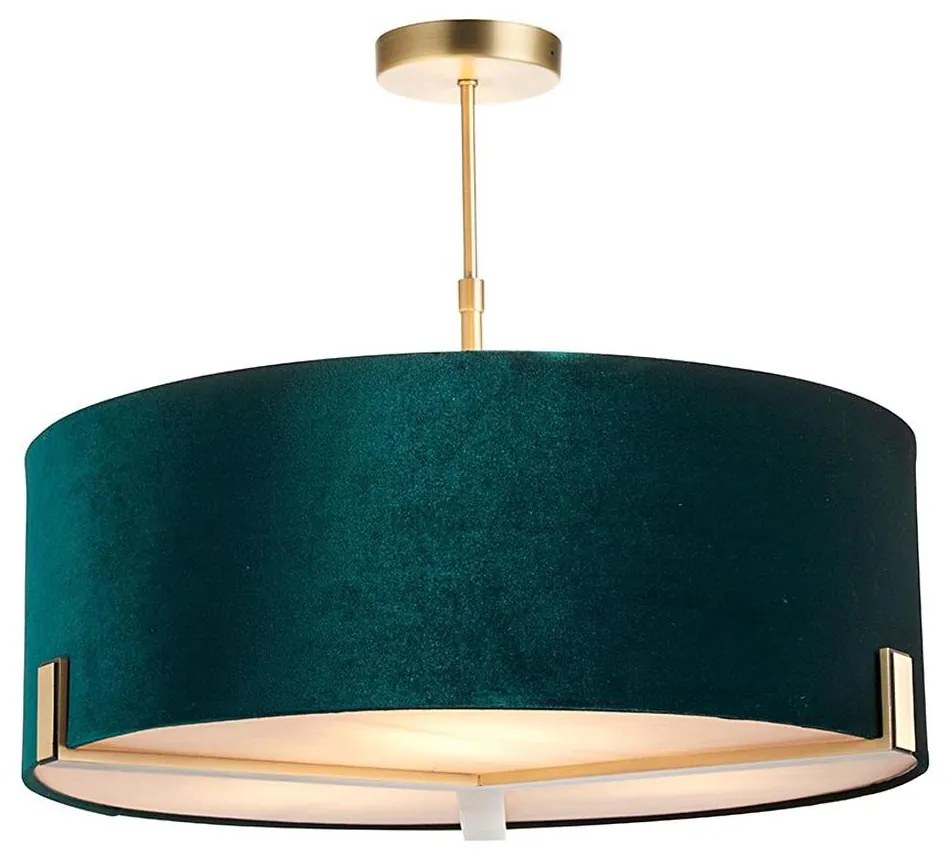 Endon 95839 - Висящ полилей HAYFIELD 3xE27/40W/230V месинг/зелен