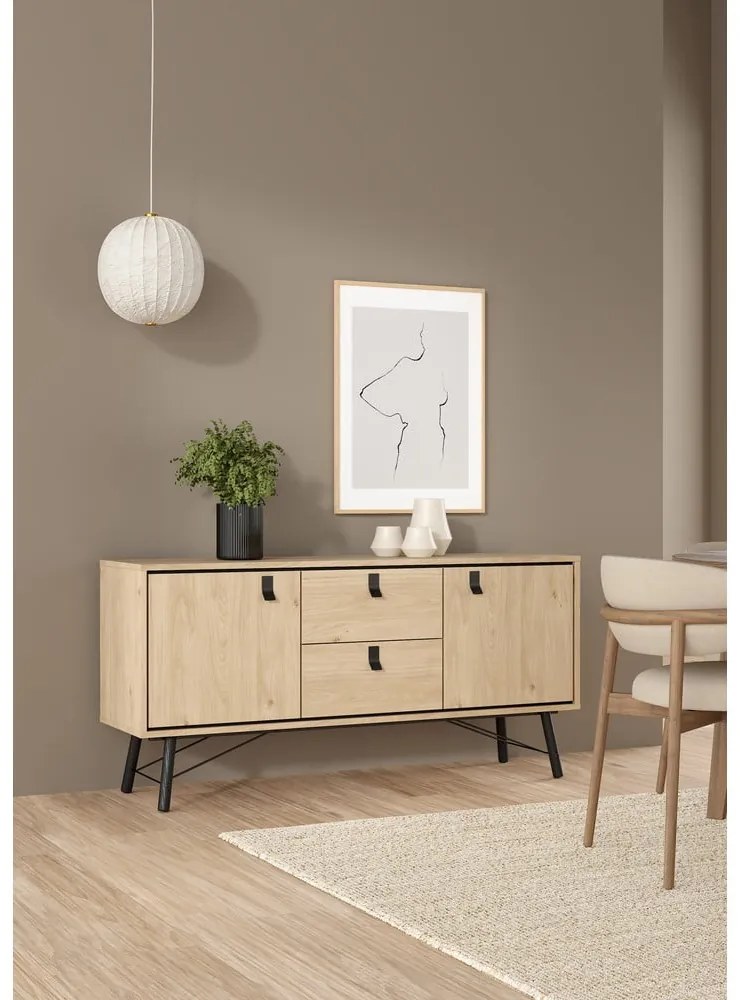 Скрин от дъбов декор в естествен цвят 150x72x40 cm Ry – Tvilum