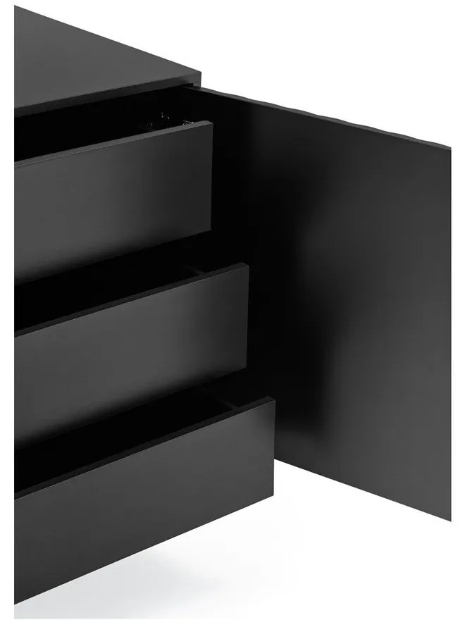 Черен нисък скрин 211x80 cm Sierra – Teulat