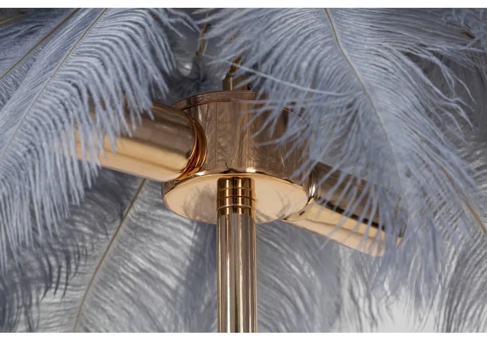 Сиво-златиста настолна лампа (височина 55 cm) Palm – Mauro Ferretti