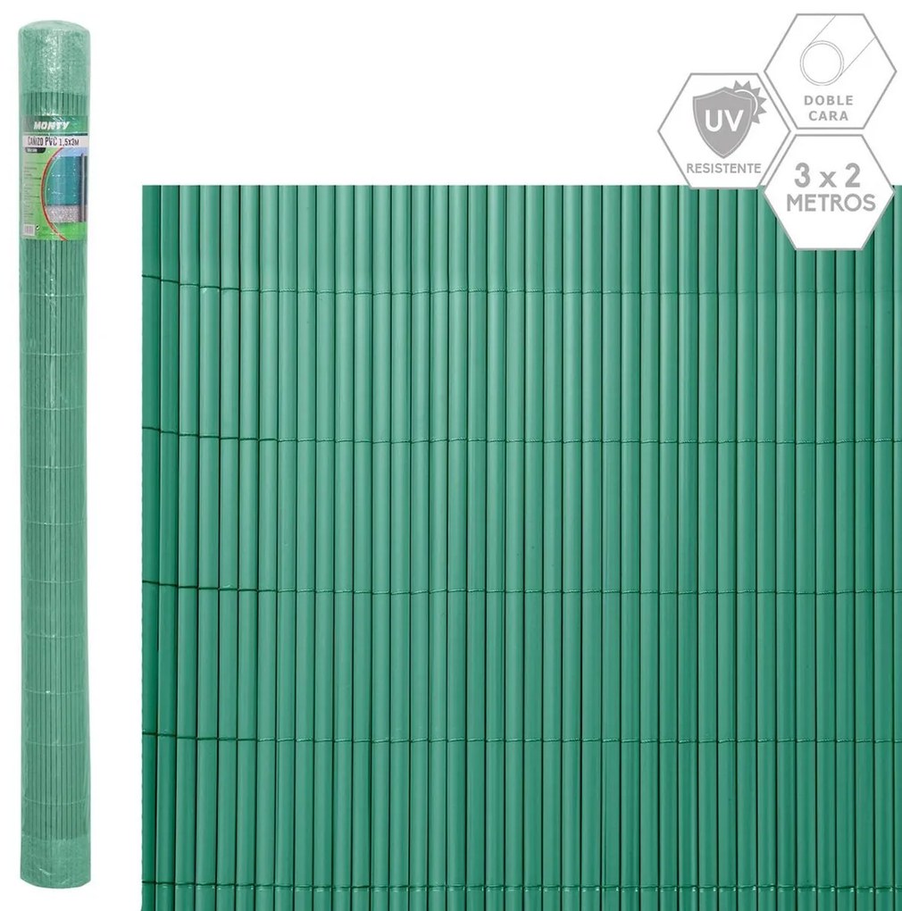Градинска Ограда Зелен PVC 1 x 300 x 200 cm