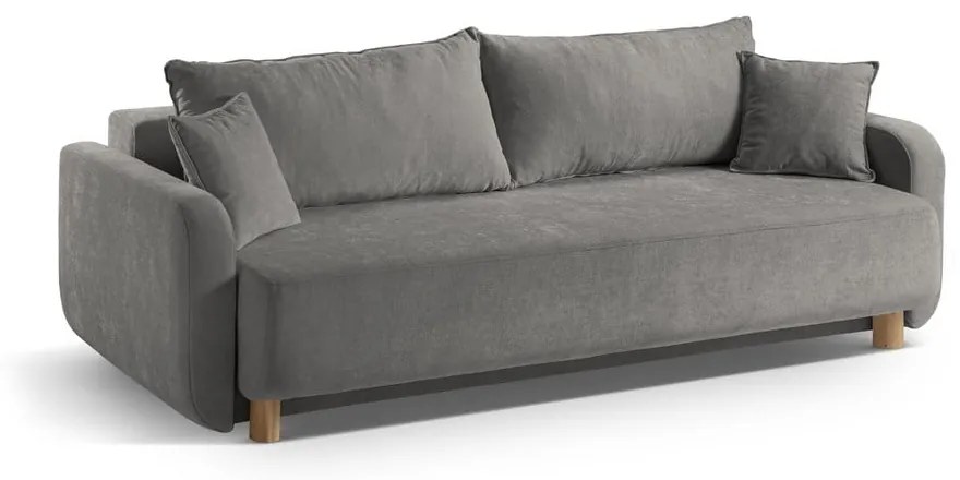 Сив разтегателен диван с място за съхранение 231 cm Elen – Micadoni