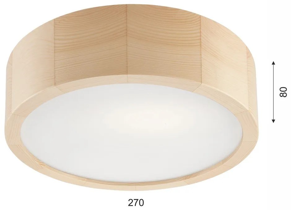 Светлокафява лампа за таван със стъклен абажур ø 27 cm Eveline - LAMKUR