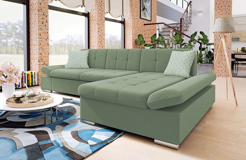 Ъглов диван Malwi-Right-Pistachio