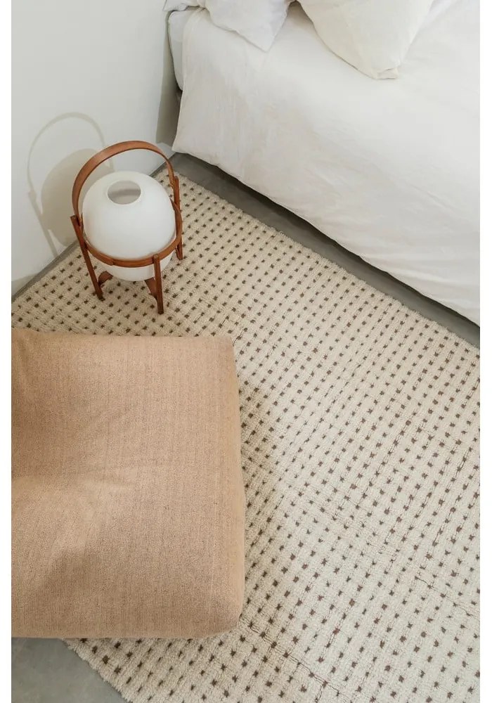 Ръчно изработена вълнена пътека подходяща за пране в цвят слонова кост 80x230 cm Unexpected Wool – Lorena Canals