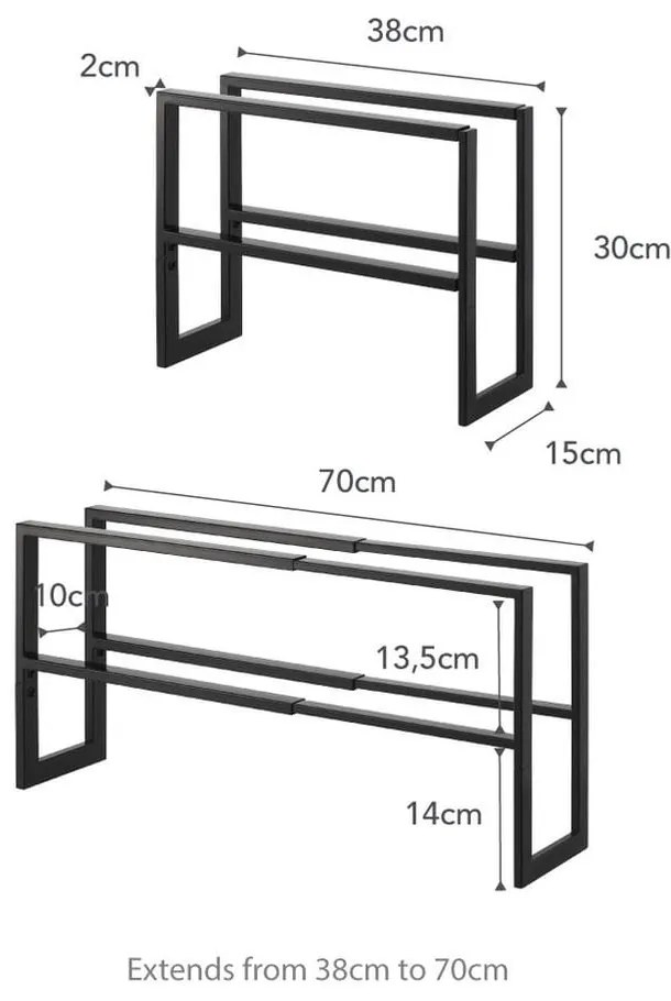 Черен рафт за обувки Line - YAMAZAKI