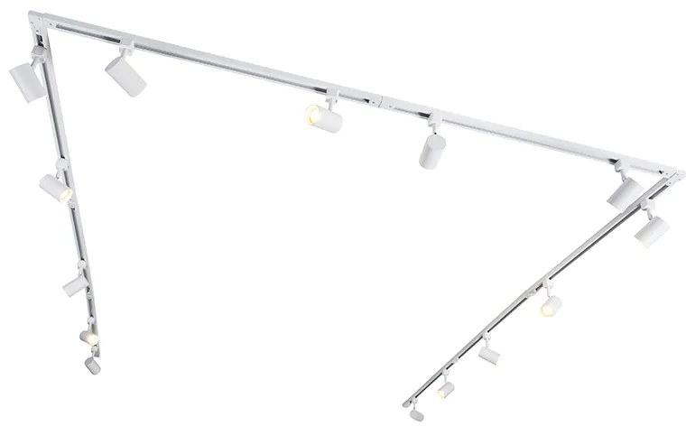 Модерна 1-фазна релсова система с 14 прожектори бяла - Jeana