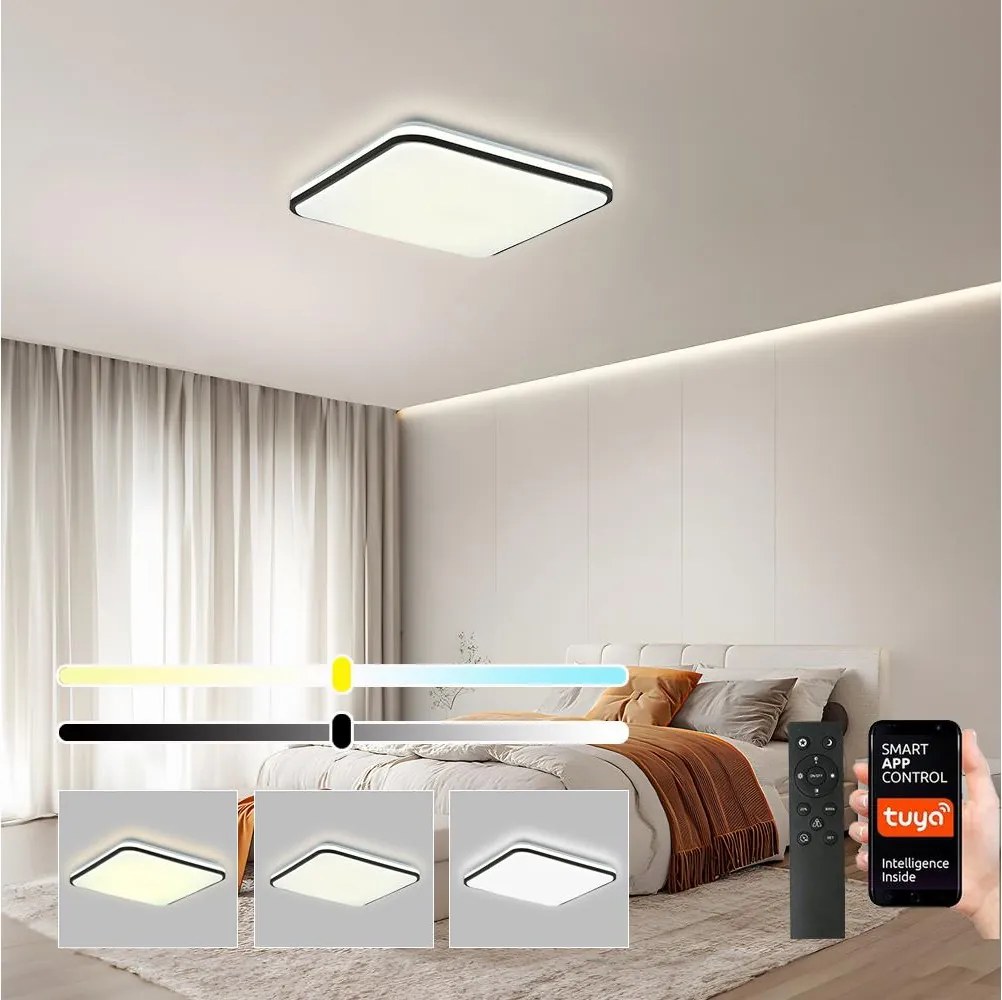 Brilagi - димируем таванен плафон SMART LED/24W/230V 43x43 cm Wi-Fi Tuya + дистанционно управление