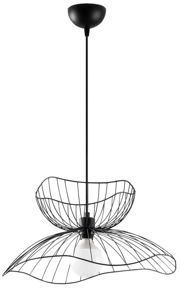 Черно висящо осветително тяло с метален абажур ø 50 cm Farac – Opviq lights