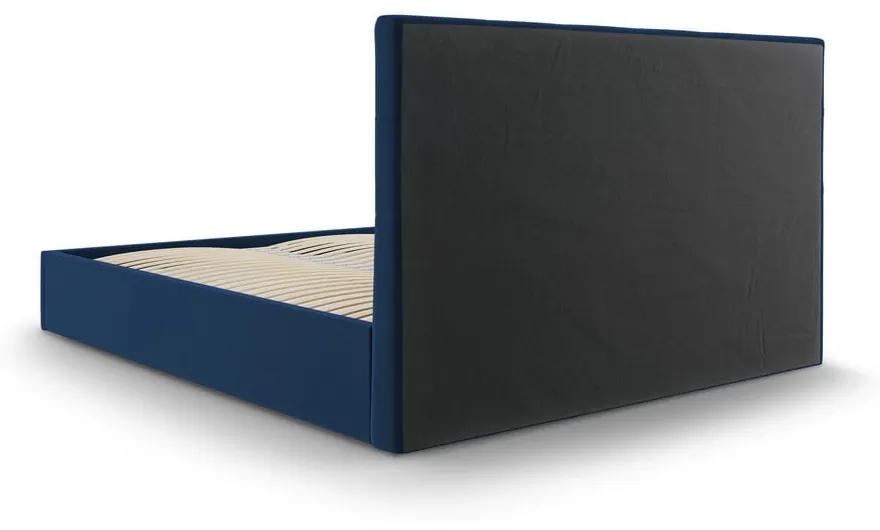Тъмносиньо кадифено двойно легло , 160 x 200 cm Nerin - Mazzini Beds