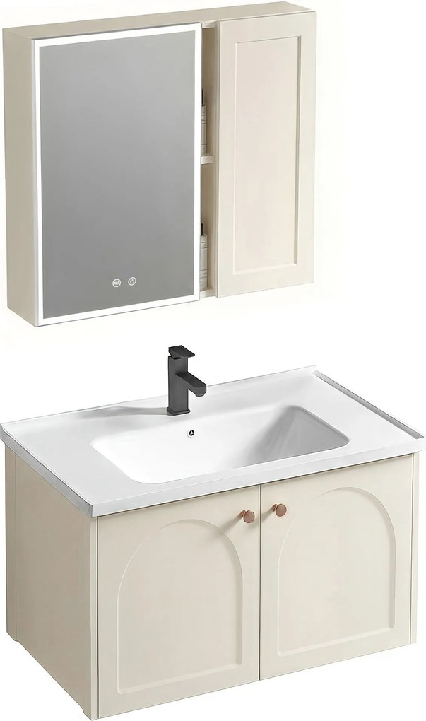 Комплект мебели за баня с мивка Denver 80cm Creme