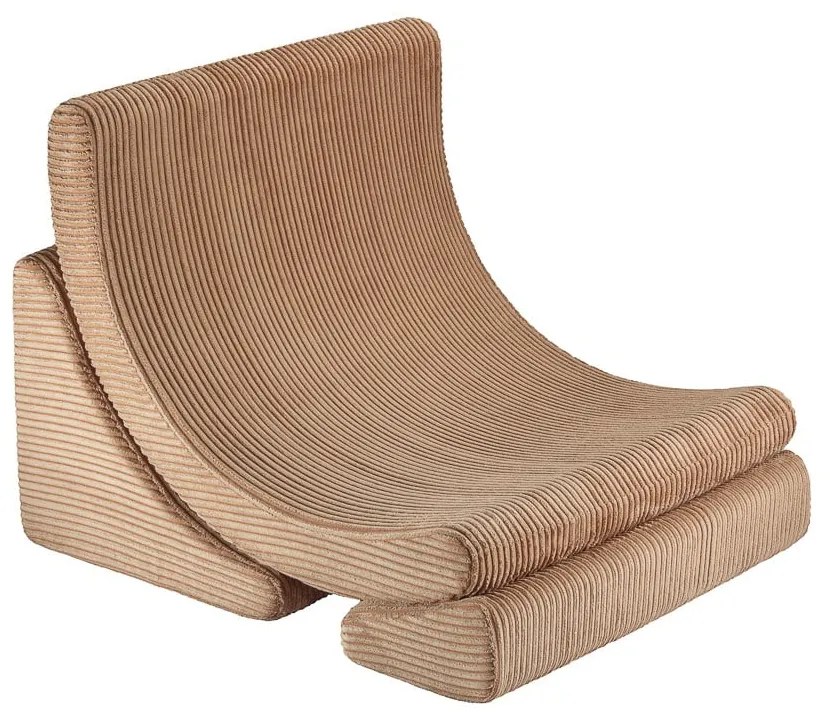 Кафяв детски стол от рипсено кадифе Moon – Wigiwama