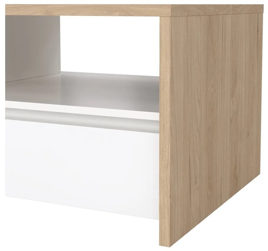 Масичка за кафе в бял и естествен цвят 60x120 cm Next – Tvilum