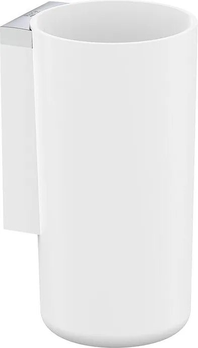 Чаша за четки за зъби A817738C00, Roca, пластмаса, хром, 6.8х6.2х12см