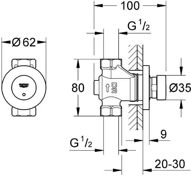 Клапан за душ Grohe Euroeco Cosmopolitan S