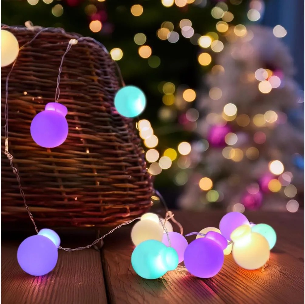 Solight 1v274 - многоцветен LED гирлянд 40xLED/2xAA 4,3 m