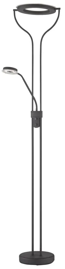 Черна LED затъмняваща се подова лампа (височина 180 cm) Davos – Fischer &amp; Honsel