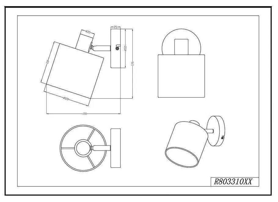 Бяла стенна лампа Spot Tommy - Trio