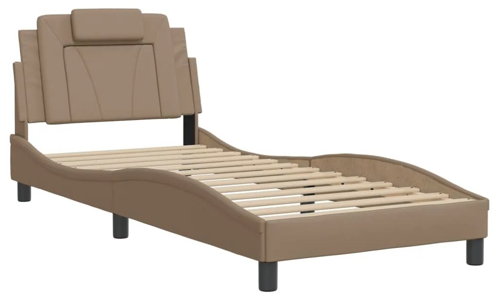 3208058 vidaXL Рамка за легло с табла, капучино, 80x200 см, изкуствена кожа