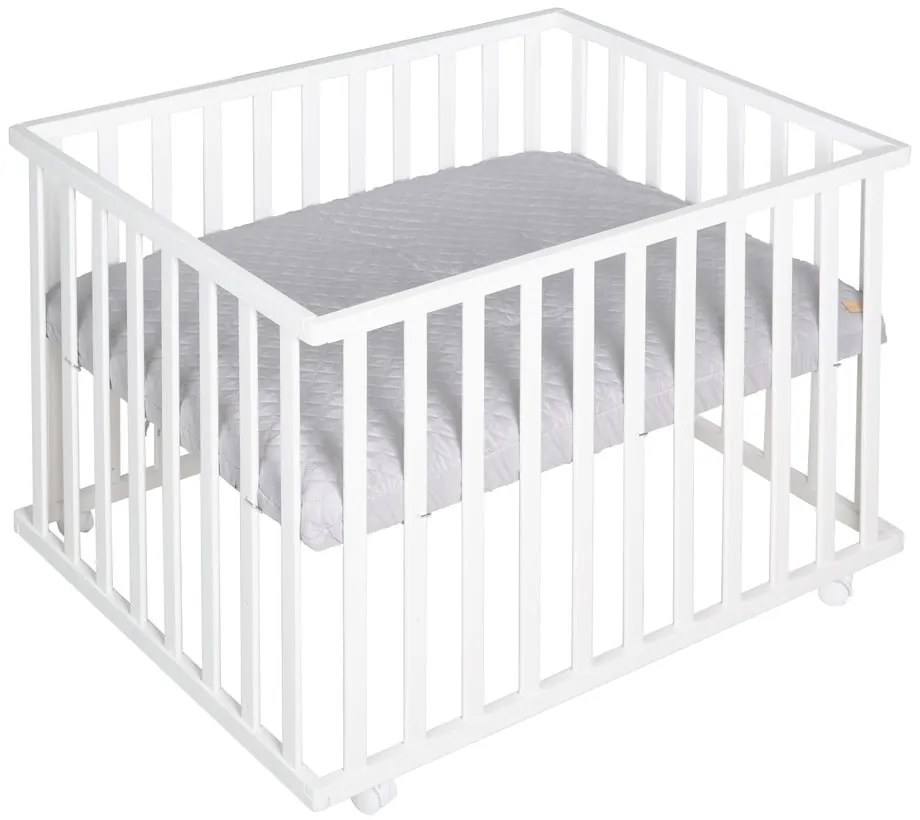 Бяла кошара за игра 100x75 cm на колелца Style – Roba