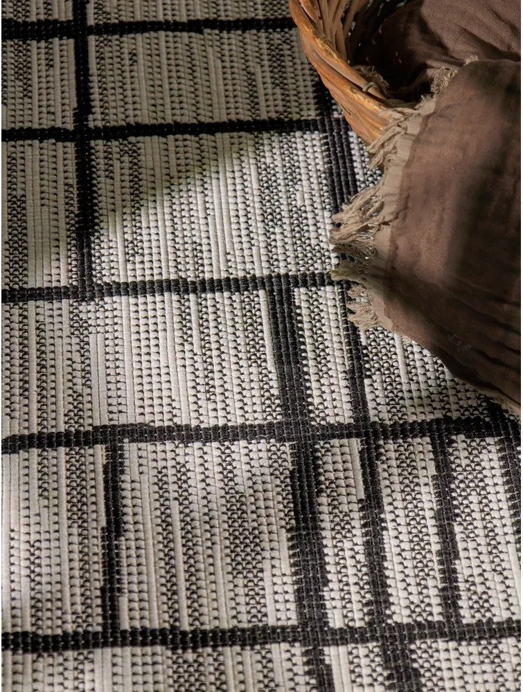 Черен/кремав кръгъл килим за открито и закрито ø 160 cm Haringey Crouch – Ted Baker