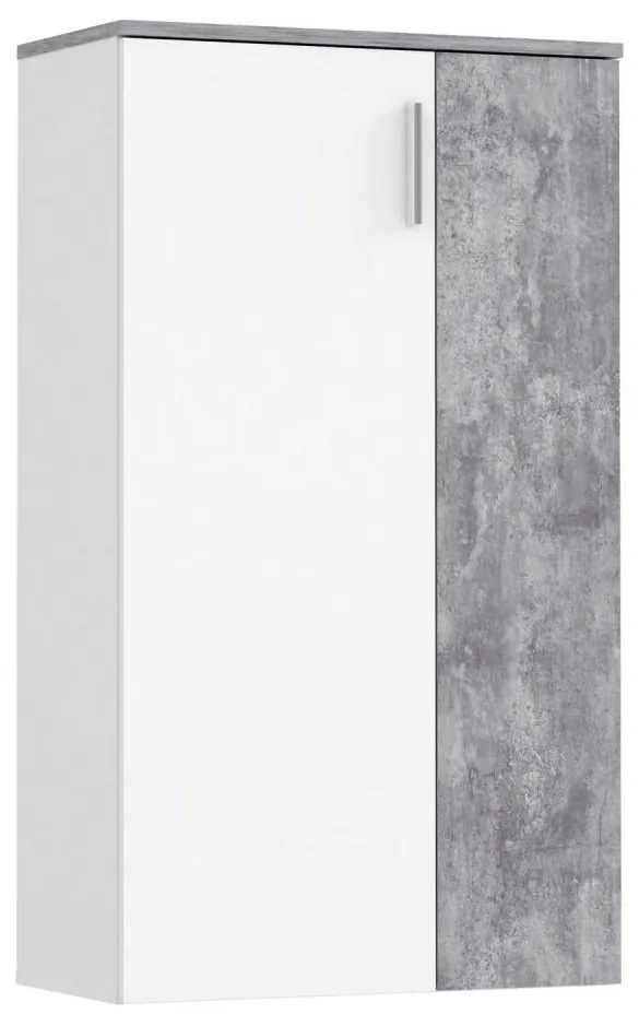 Шкаф за обувки ETON в бяло/сиво с бетонов ефект