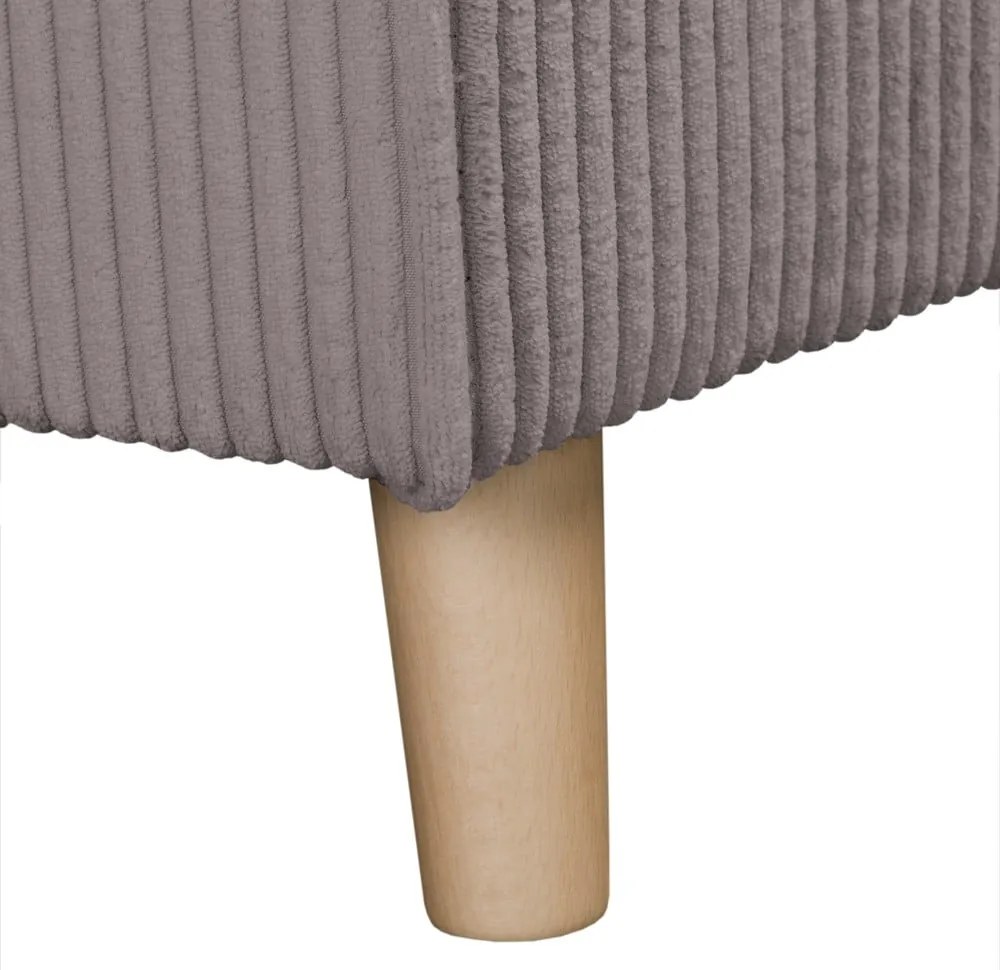 Ъглов диван от сив велур (ляв ъгъл) Ariella - Ropez