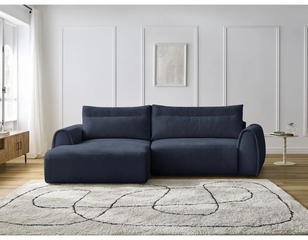 Тъмносин ъглов диван Aden – Bobochic Paris