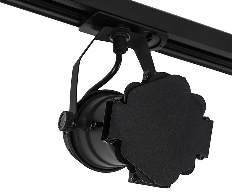 Релсова система с 3 броя прожектори черна - Movie