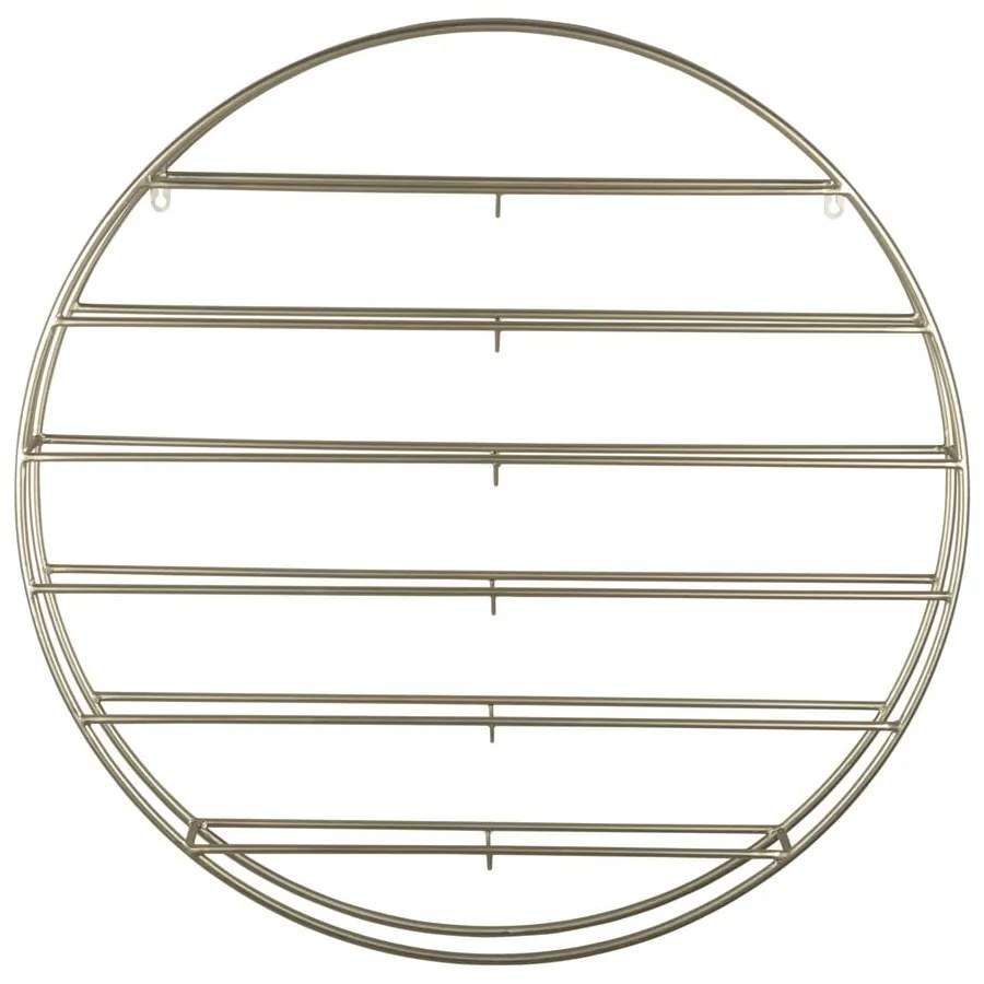 Стенен метален стелаж за вино в златист цвят брой бутилки 12 80x80x9 cm Redondo – PT LIVING