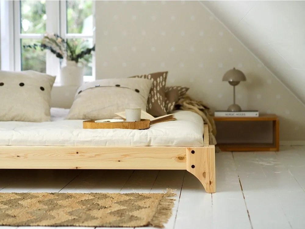 Двойно легло от борова дървесина с решетка 180x200 cm Elan - Karup Design