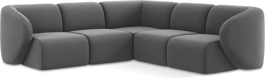 Сив кадифен ъглов диван Lani – Makamii