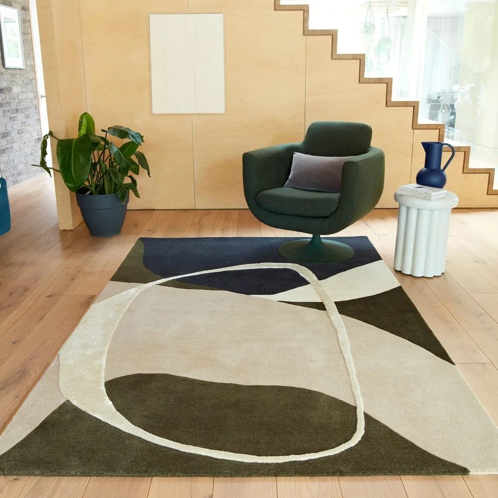 Зелен ръчно изработен вълнен килим 200x300 cm Matrix – Asiatic Carpets