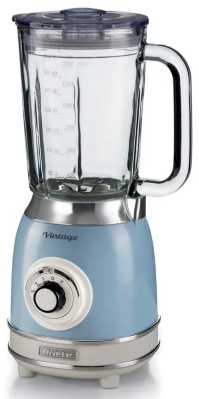 Блендер Ariete VINTAGE 2.0 0583/05, 1000W, 1.5 л, 4 ножа, 4 скорости+импулси, Трошене на лед, Син