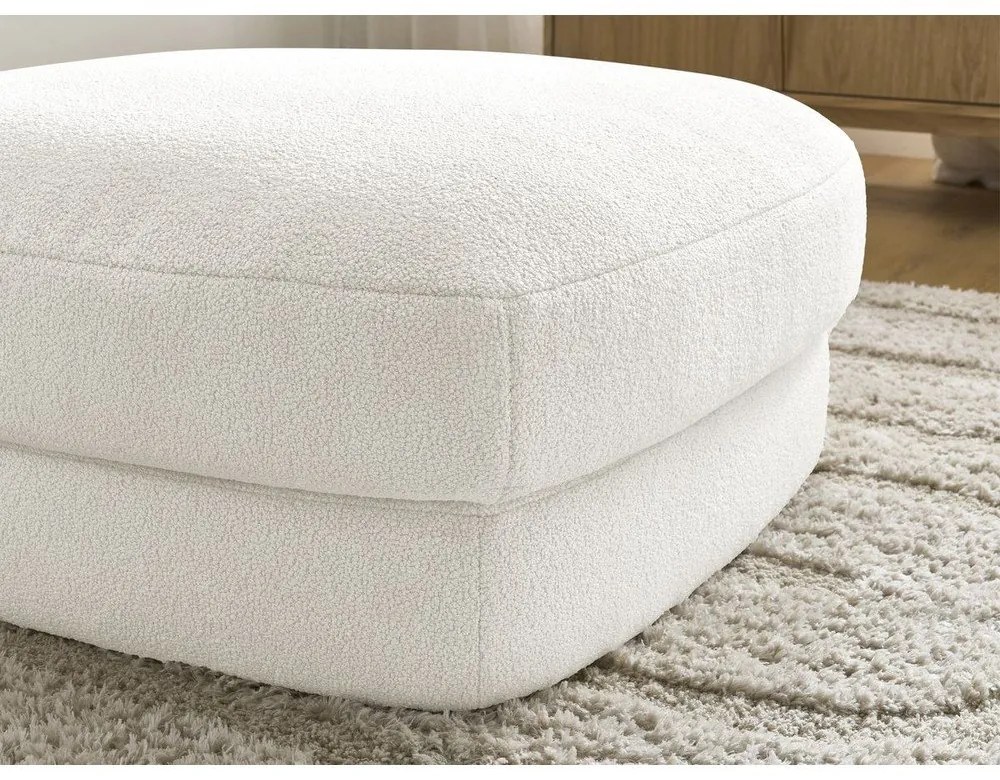 Бяла табуретка от прежда с примки от букле Leonore – Bobochic Paris