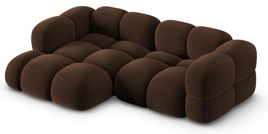 Тъмнокафяв кадифен ъглов диван (ляв ъгъл) Loretto – Cosmopolitan Design