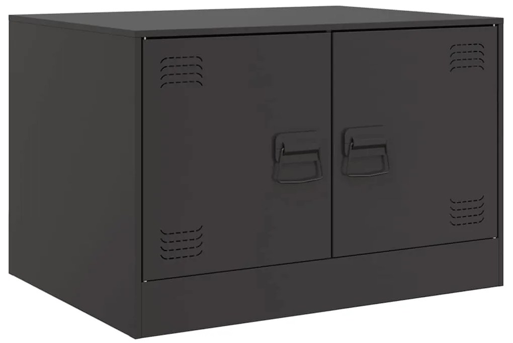 841727 vidaXL Маса за кафе, черна, 67x50x44 см, стомана