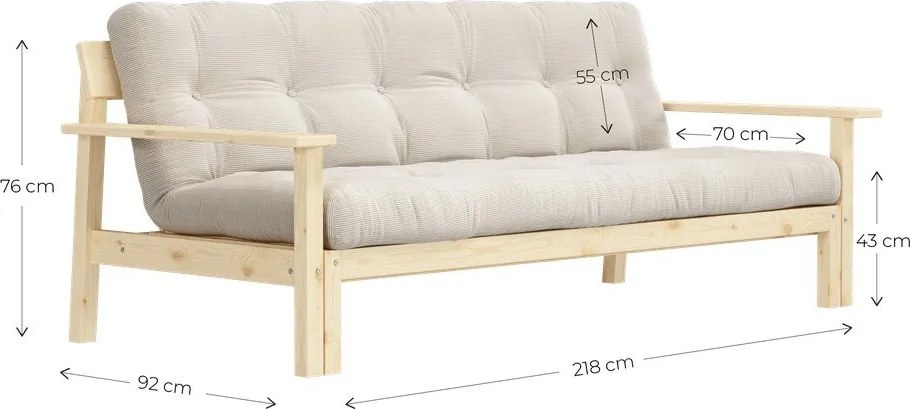 Кафяв разтегателен диван 218 cm Unwind - Karup Design
