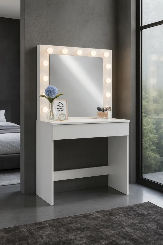 Тоалетка с лампички без табуретка