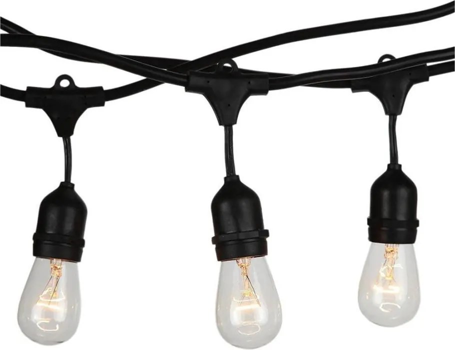 Външна гирлянда STRING, 15 m — 15 лампи с цокъл E27, до 25 W, 230 V, клас на защита IP54