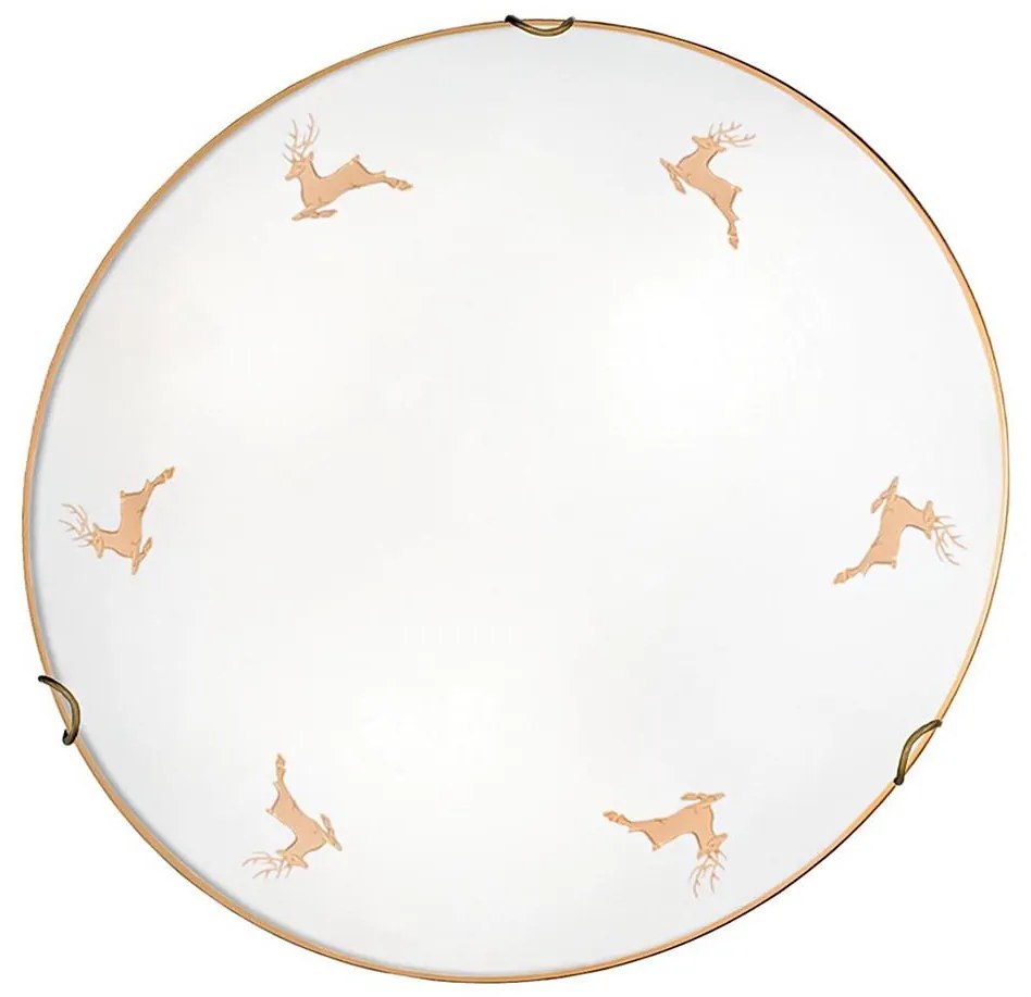 Kolarz 731.12.4.150 - Настенно осветително тяло NONNA, 2xE27/60W/230V, Ø 40 см, еленски мотив, розово злато