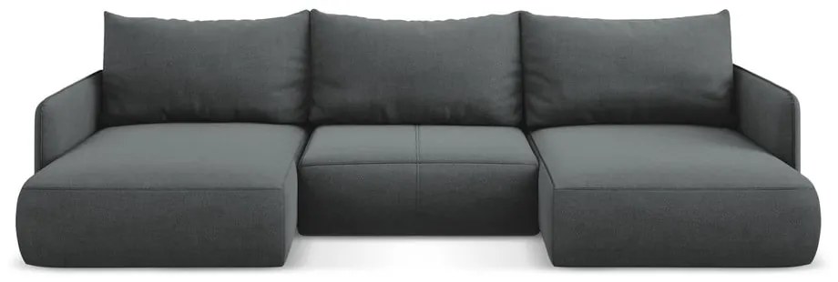 Сив разтегателен ъглов диван с място за съхранение Nanea – Makamii