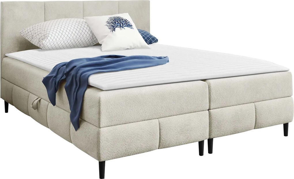 Тапицирано легло Box Best II-Кремаво-140 x 200