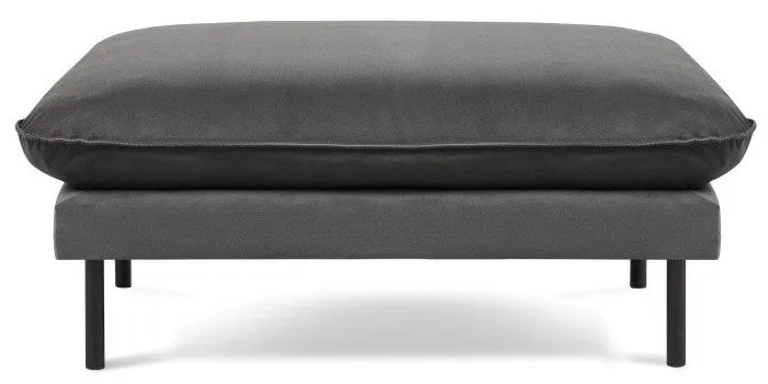 Отоман от тъмносиво кадифено, 100 x 80 cm Vienna - Cosmopolitan Design
