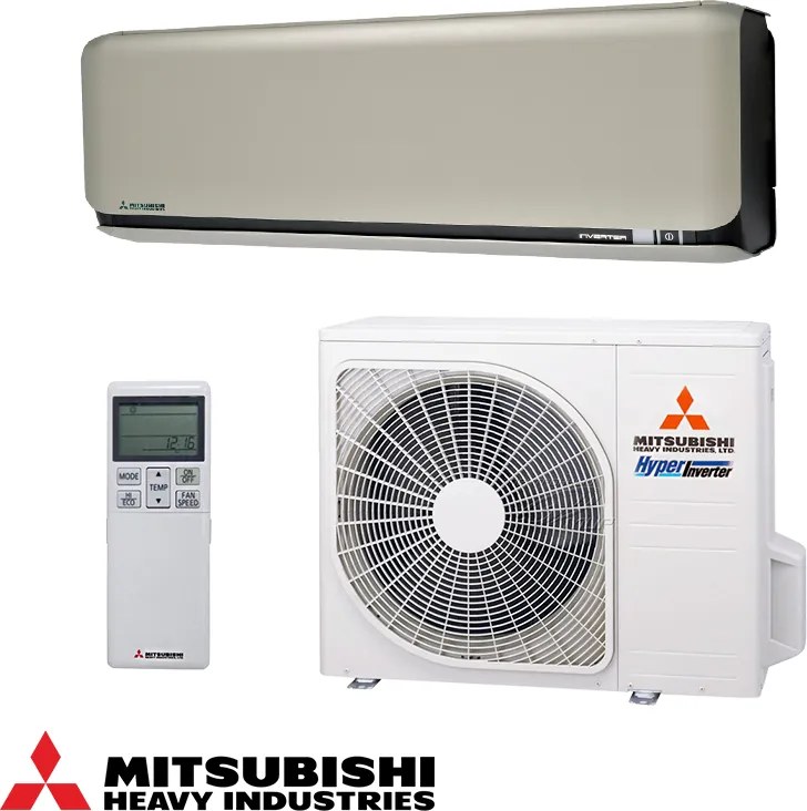 Инверторен климатик Mitsubishi Heavy Industries SRK25ZSX-WFT + SRC25ZSX-W, 9000 BTU, 20 м2, Wi-Fi, R-32, Бежов/Черен